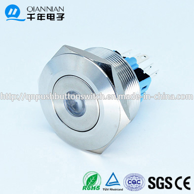 Qn30-A2 30mm DOT Type Momentary|Latching Flat Head Pin Terminal Metal Push Button Switch